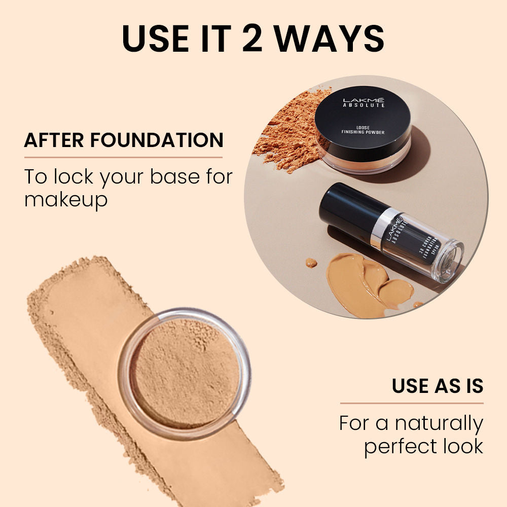 Lakme Absolute Loose Finishing Powder, Mattifying, Lightweight Medium Coverage - Ivory (8g)