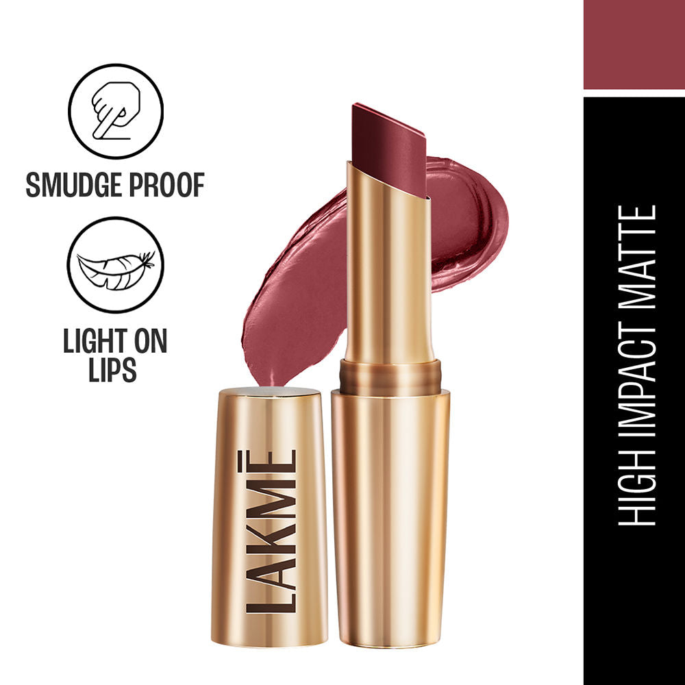 Lakme 9 To 5 Powerplay Priming Matte Lipstick For 16Hr Intense Matte , Brown Walnut