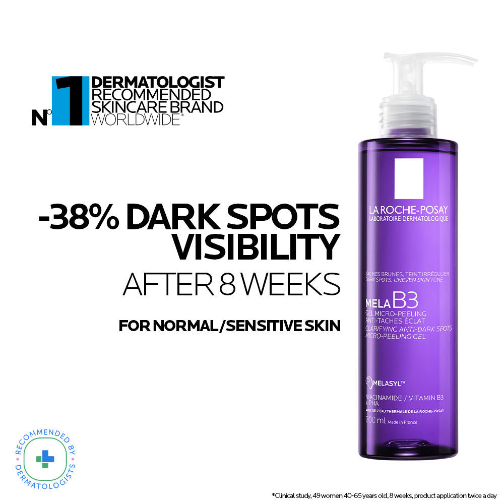 La Roche-Posay Mela B3 Anti-Dark Spot Face Wash, Cleanser with Melasyl & Niacinamide for pigmented skin (200ml)
