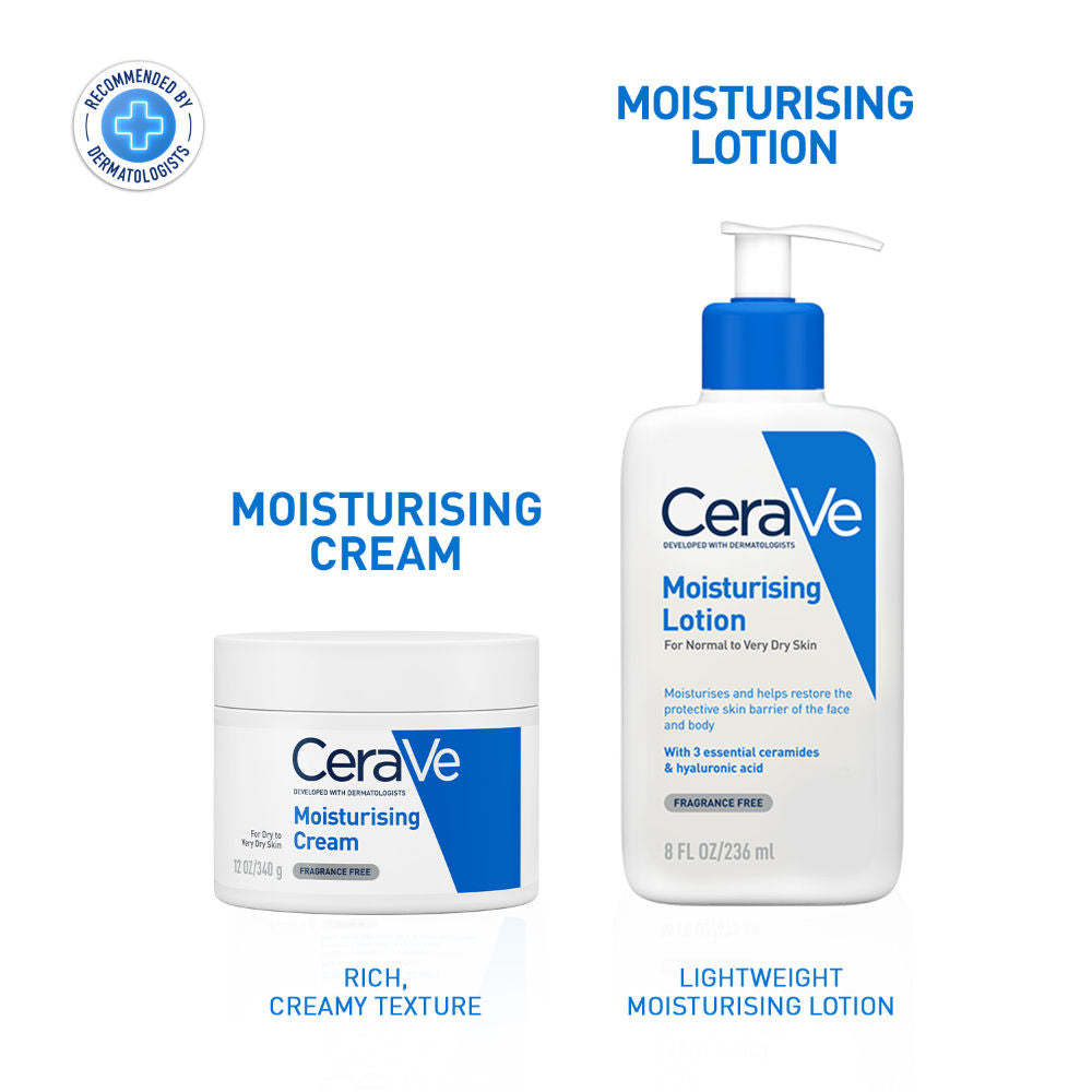 CeraVe Moisturizer For Dry Skin, Barrier Repair Cream with Ceramides, Dermatologist recommended (340 g)