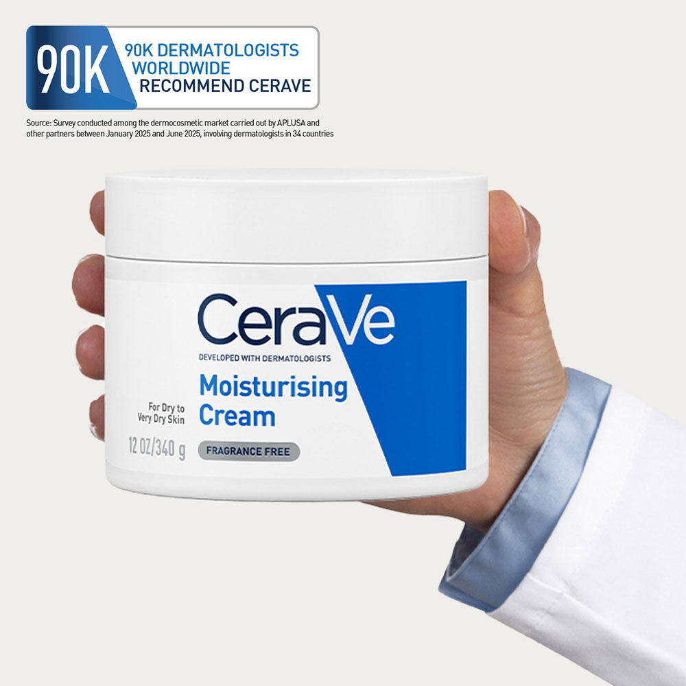CeraVe Moisturizer For Dry Skin, Barrier Repair Cream with Ceramides, Dermatologist recommended (340 g)