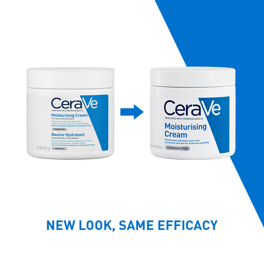 CeraVe Moisturizer For Dry Skin, Barrier Repair Cream with Ceramides, Dermatologist recommended (454 g)
