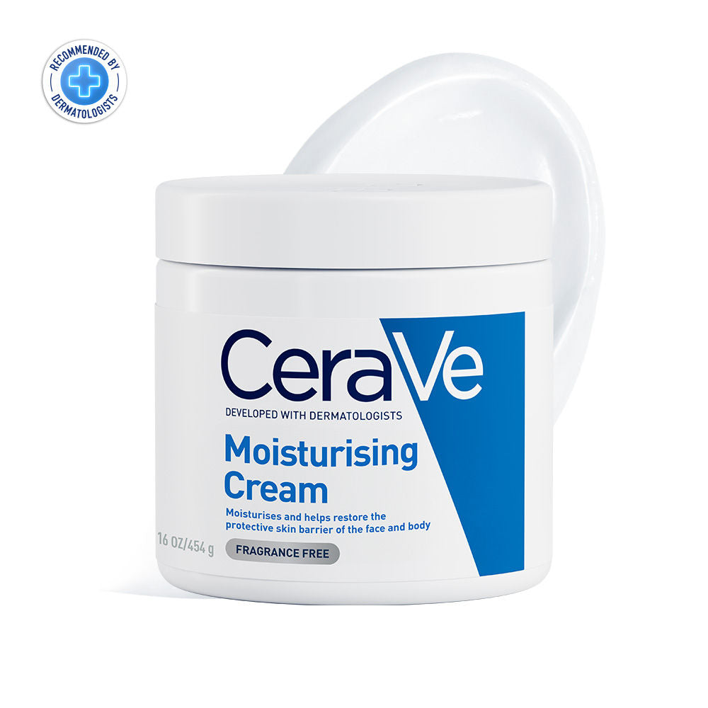CeraVe Moisturizer For Dry Skin, Barrier Repair Cream with Ceramides, Dermatologist recommended (454 g)