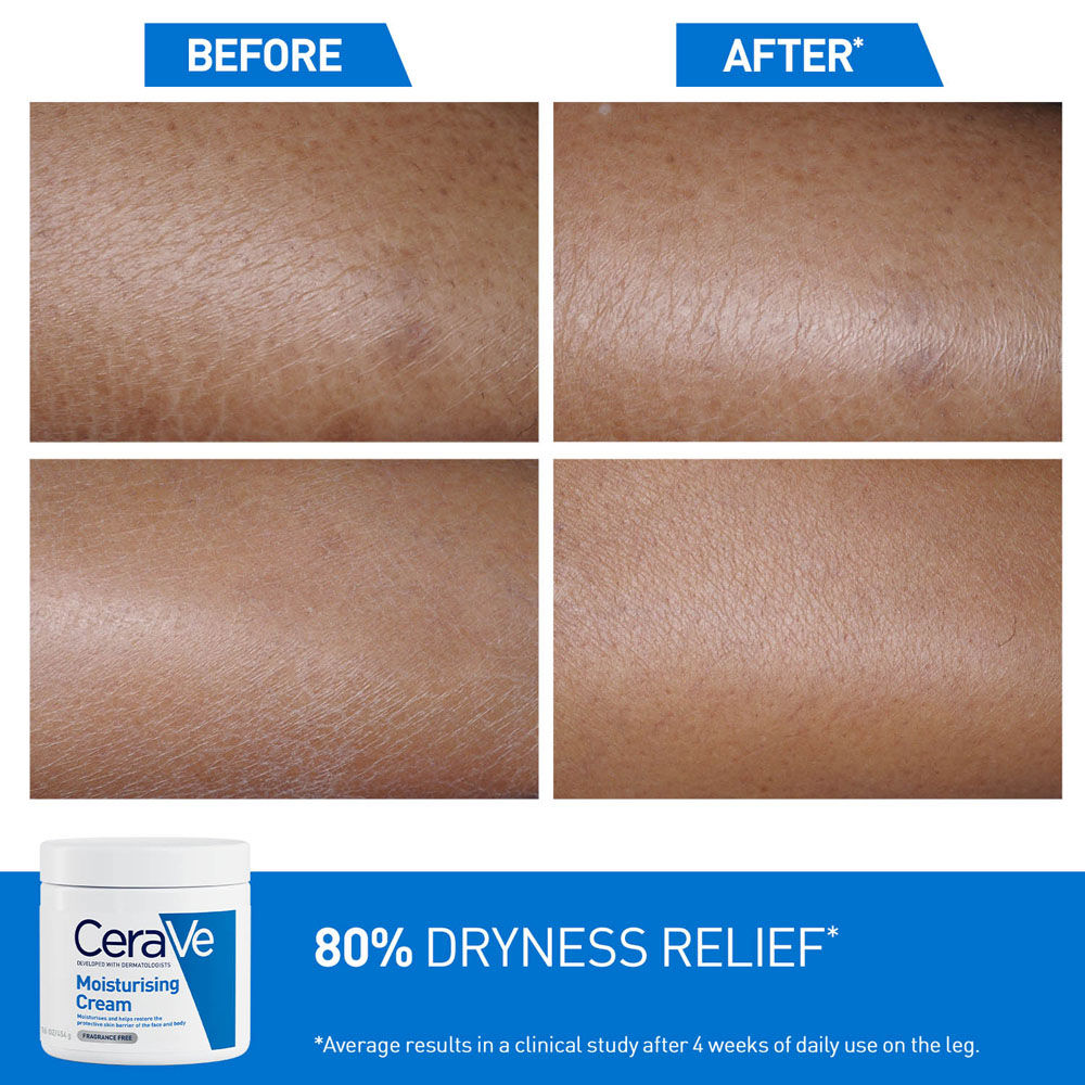 CeraVe Moisturizer For Dry Skin, Barrier Repair Cream with Ceramides, Dermatologist recommended (454 g)