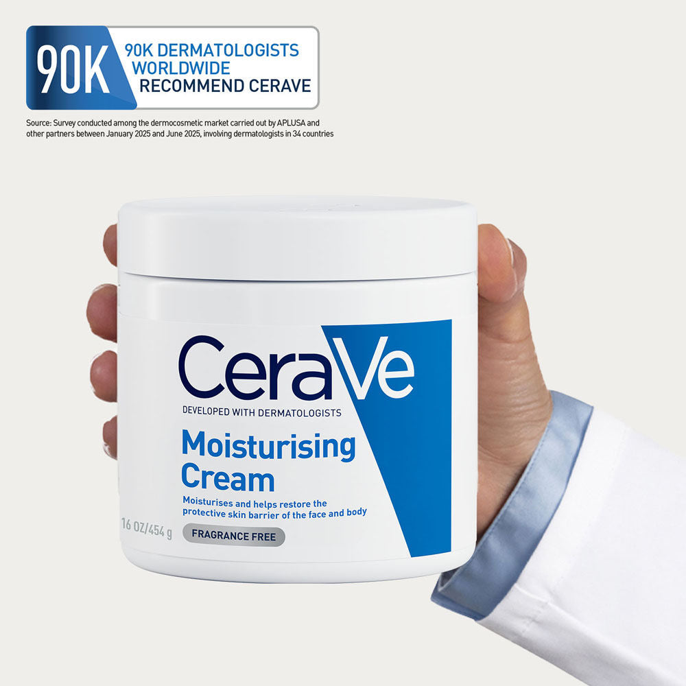CeraVe Moisturizer For Dry Skin, Barrier Repair Cream with Ceramides, Dermatologist recommended (454 g)
