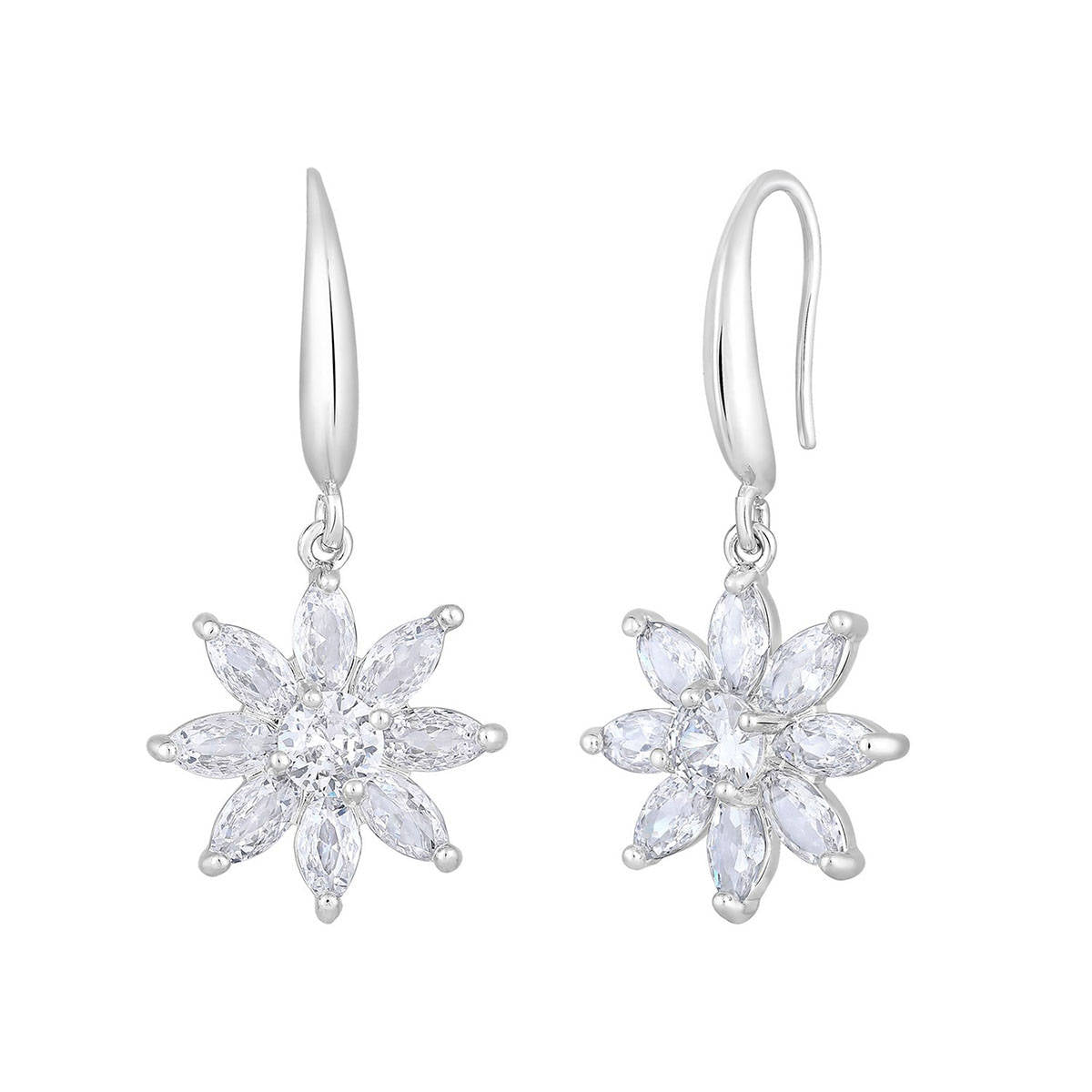 Aatmana Rhodium-Plated and Ad Floral Studs Earrings