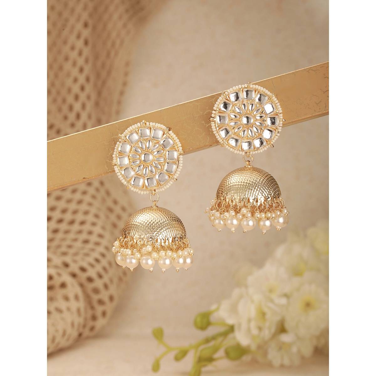 Aatmana Gold Plated Dome Shaped Jhumkhas