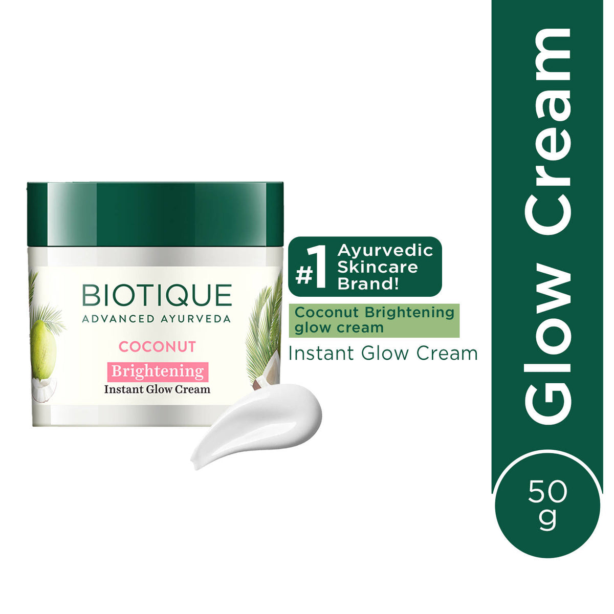 Biotique Coconut Brightening Instant Glow Cream · 50gm