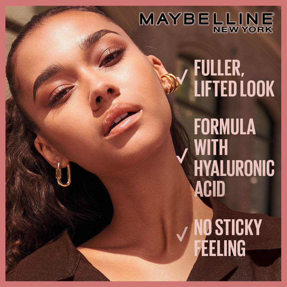 Maybelline New York Lifter Gloss - Heat, Tinted Lip Gloss With Hyaluronic Acid & Long-lasting