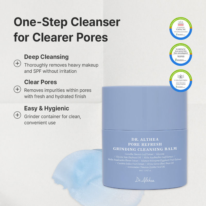 Dr.Althea Pore Refresh Grinding Cleansing Balm: Oil-to-Foam Pore Cleanser for Blackheads (50ml)
