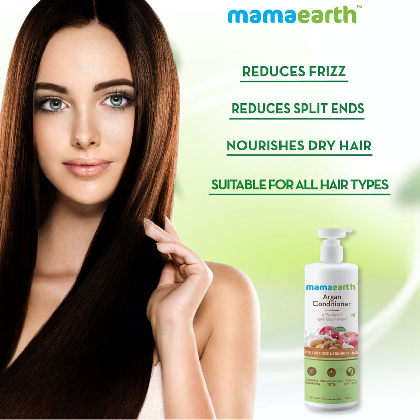 Mamaearth Argan Conditioner with Argan & Apple Cider Vinegar for Frizz-Free and Stronger Hair (250mL)
