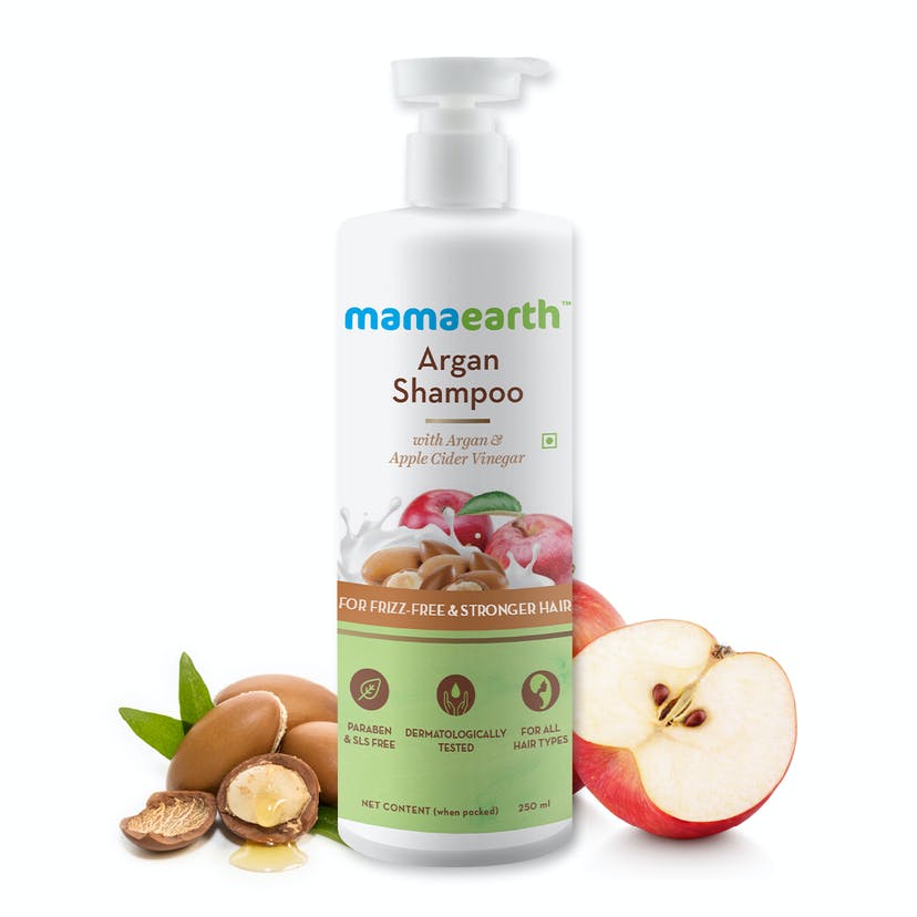 Mamaearth Argan Shampoo with Argan & Apple Cider Vinegar for Frizz-free & Stronger Hair (250mL)