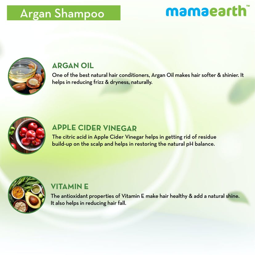 Mamaearth Argan Shampoo with Argan & Apple Cider Vinegar for Frizz-free & Stronger Hair (250mL)