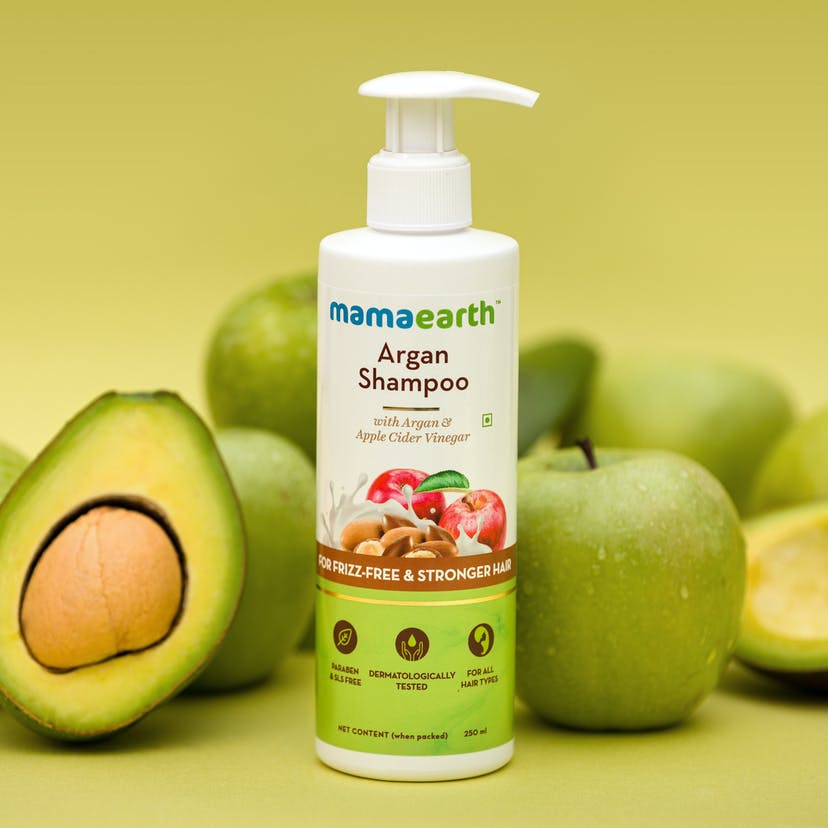Mamaearth Argan Shampoo with Argan & Apple Cider Vinegar for Frizz-free & Stronger Hair (250mL)