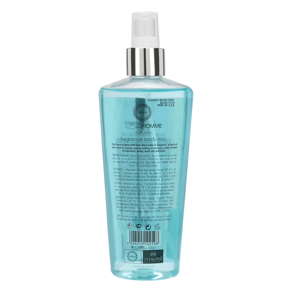 Armaf - Blue Homme Fragrance Body Spray For Men (250mL) - BEAUTY BRATS