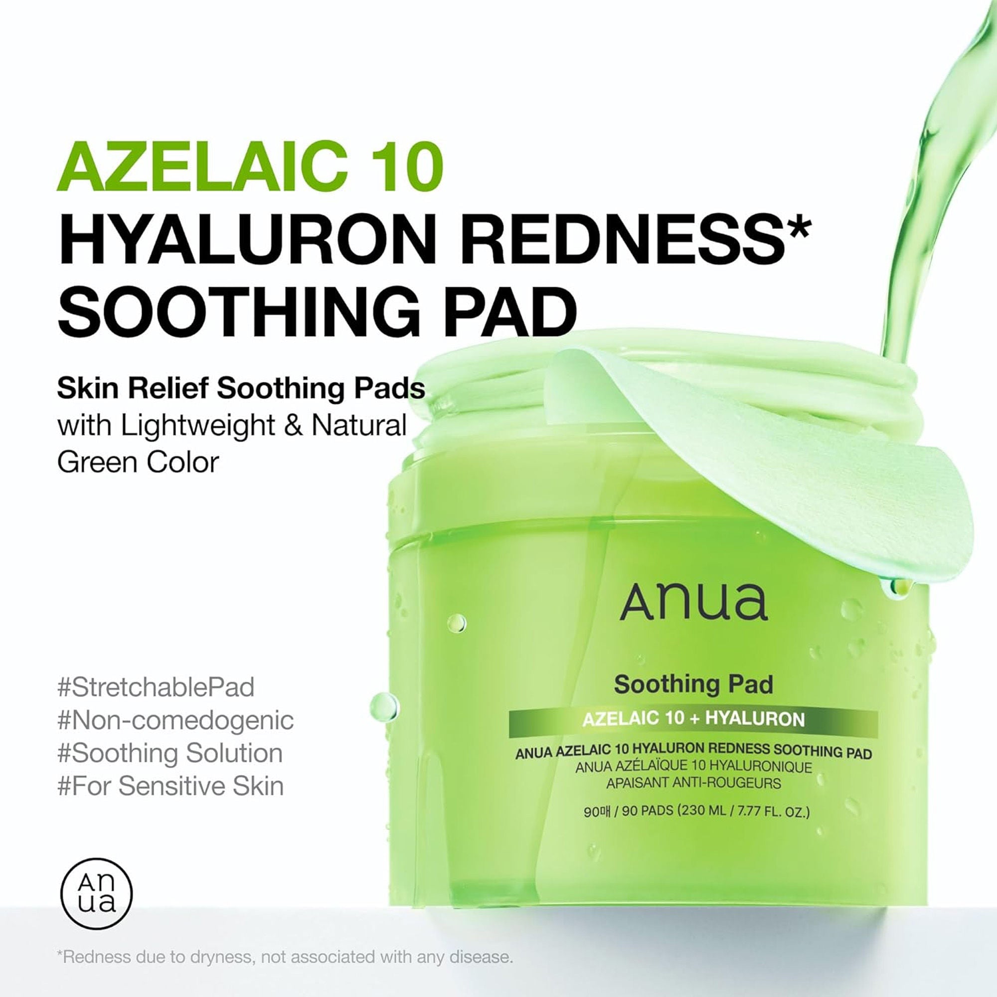 Anua Azelaic 10 + Hyaluron Redness Soothing Pad (230ml)
