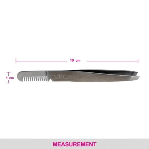 Vega 2 in 1 Brow Groomer and Tweezer - (TWE-01)