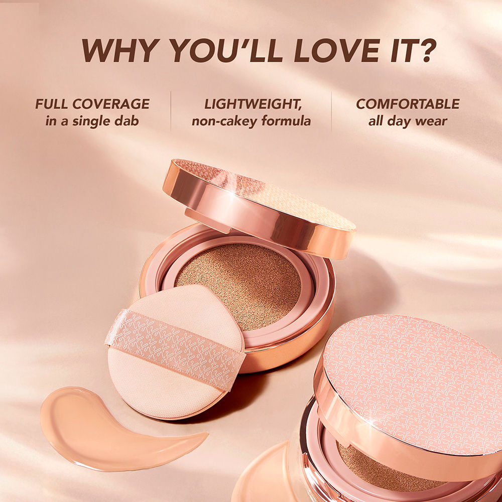 Kay Beauty Full Coverage Cloud Cushion Foundation with in-vivo tested SPF 40 PA ++ - 120Y Light (14g)