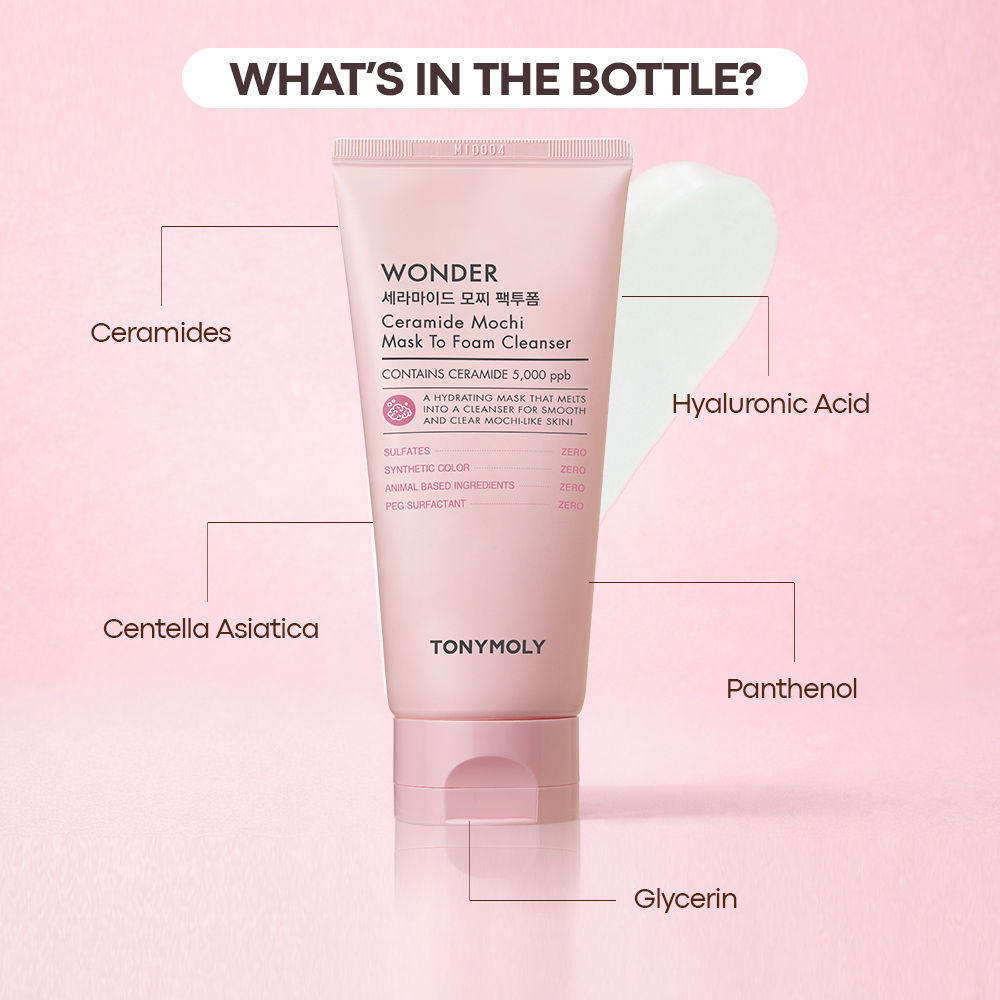 TONYMOLY Korean Wonder Ceramide Mochi Mask To Foam Cleanser (120ml)