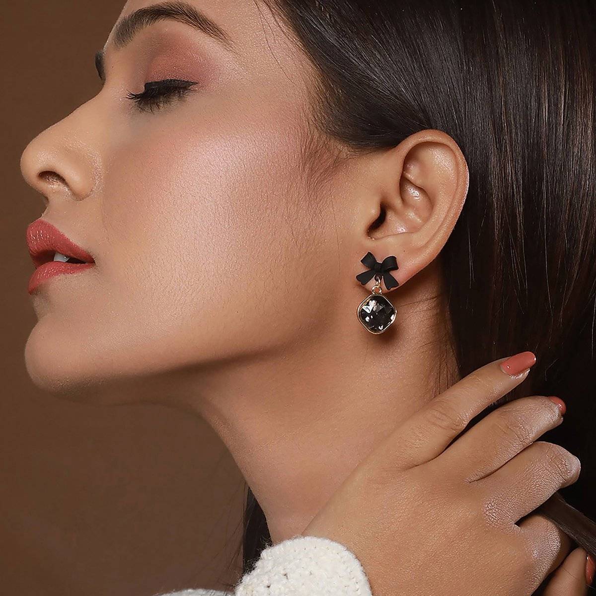 Aatmana Gold-Plated Contemporary Drop Earrings · Onesize