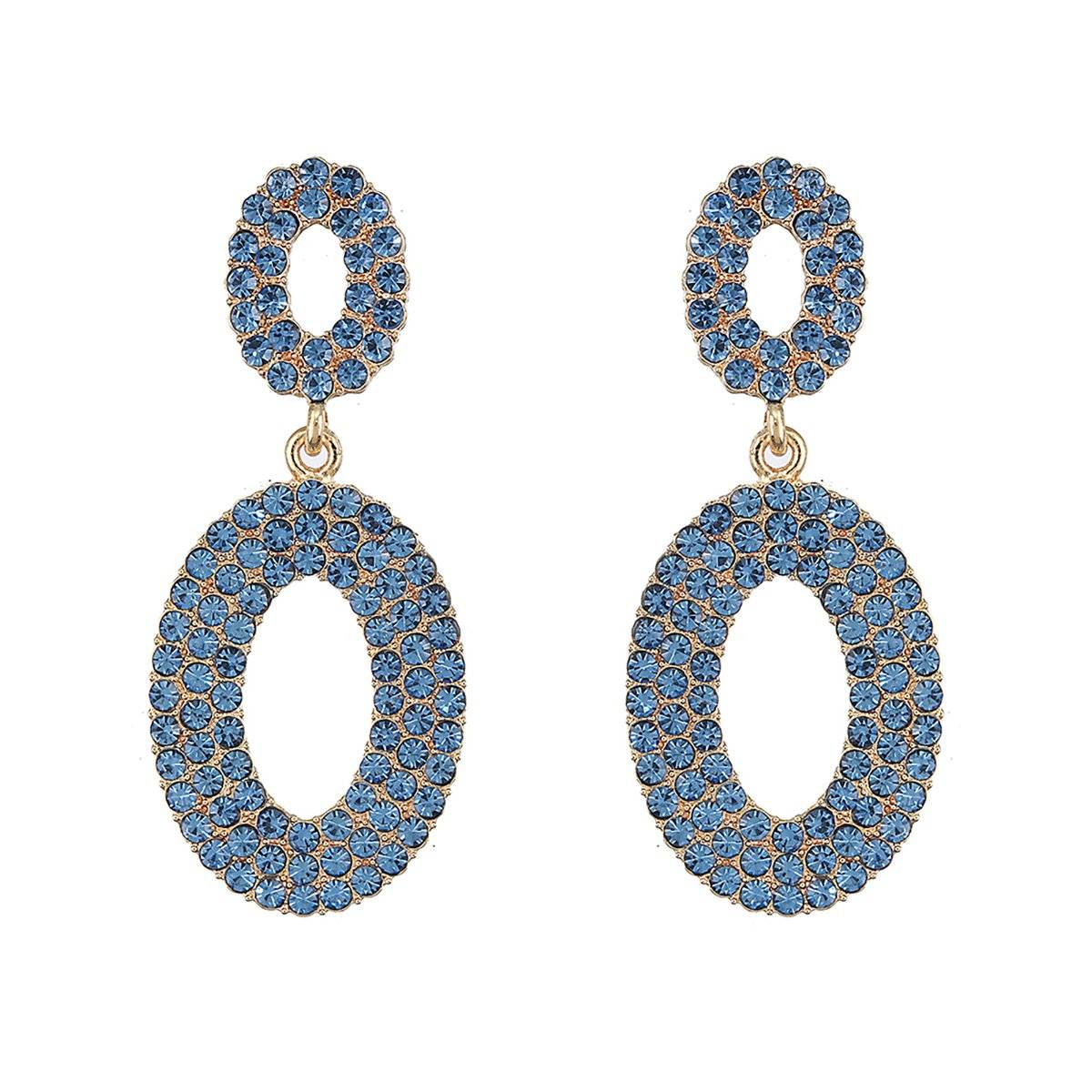 Aatmana Blue & Gold-Plated Geometric Drop Earrings