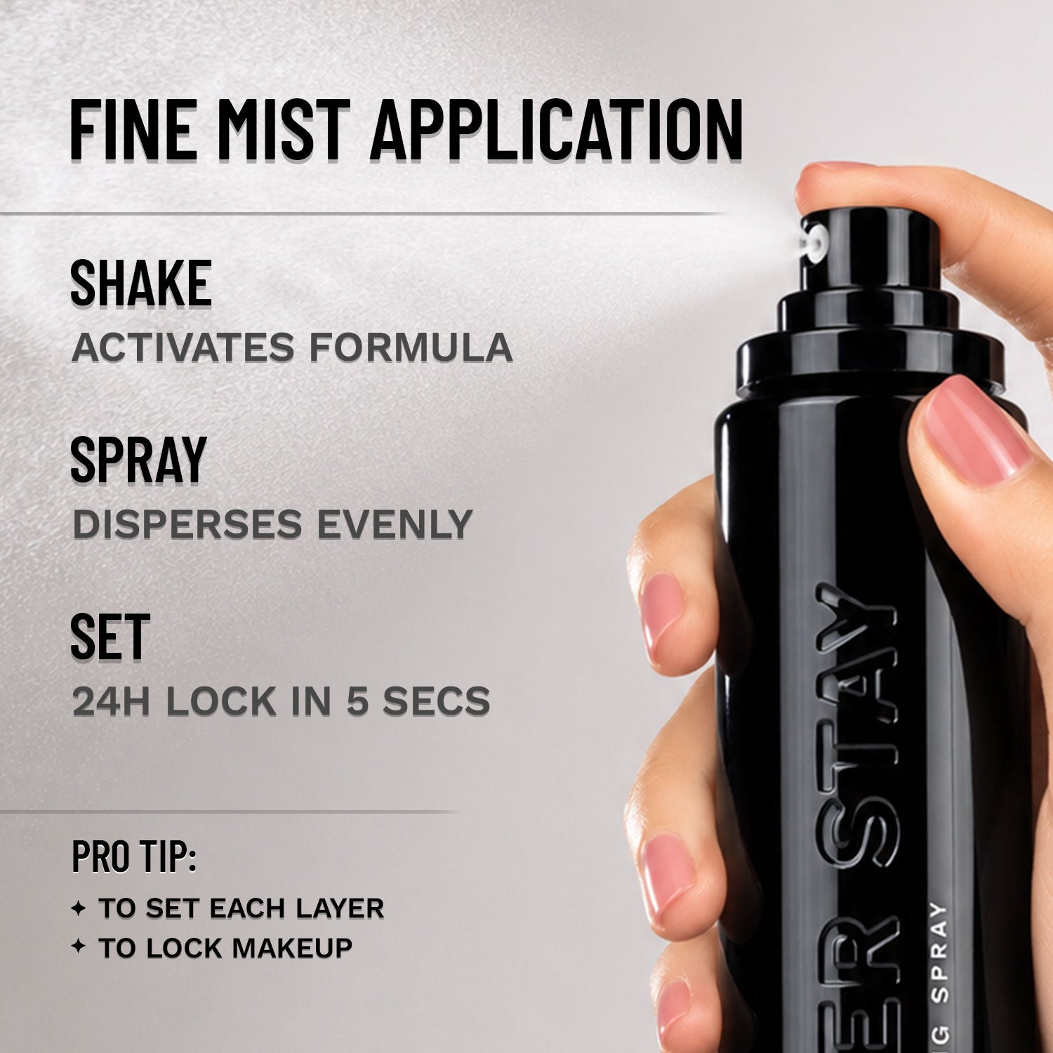 PAC Ever Stay Setting Spray - Dual Film forming Fine Mist, No Gas Makeup Fixer, Long Makeup Hold (100ml)