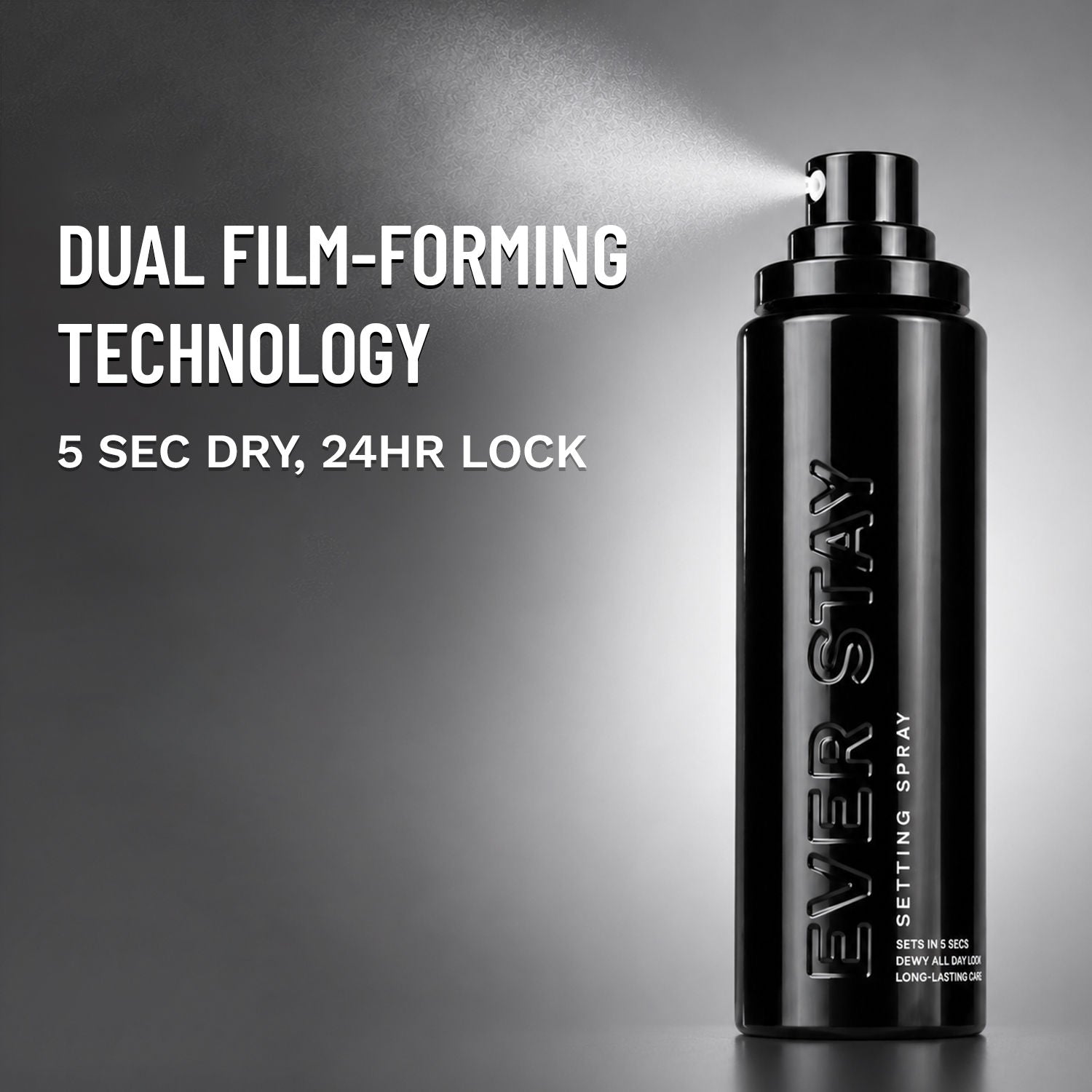 PAC Ever Stay Setting Spray - Dual Film forming Fine Mist, No Gas Makeup Fixer, Long Makeup Hold (100ml)