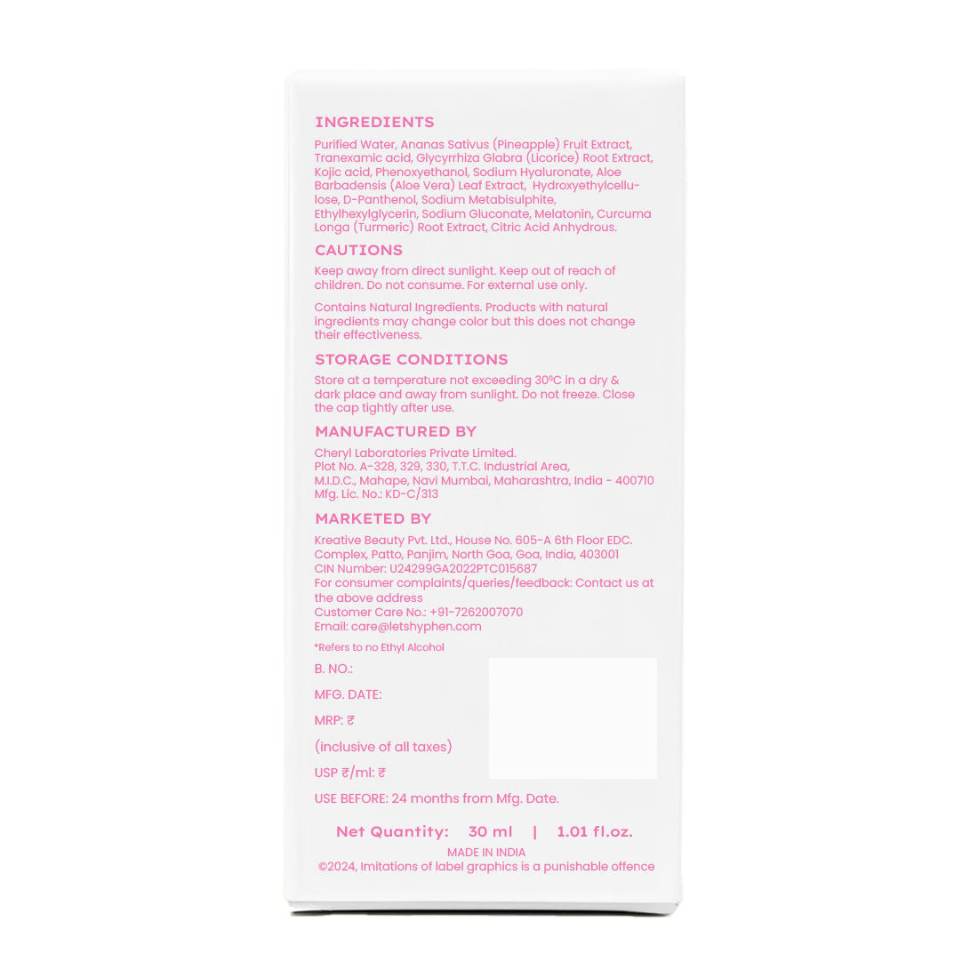 Hyphen Advanced De-Pigmentation Serum (30ml)