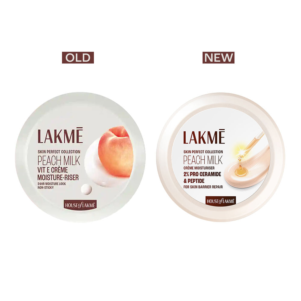 Lakmé Peach Creme Moisturiser, Ceramide & Peptide, Skin Barrier Repair & Hydrated Glow 50 g