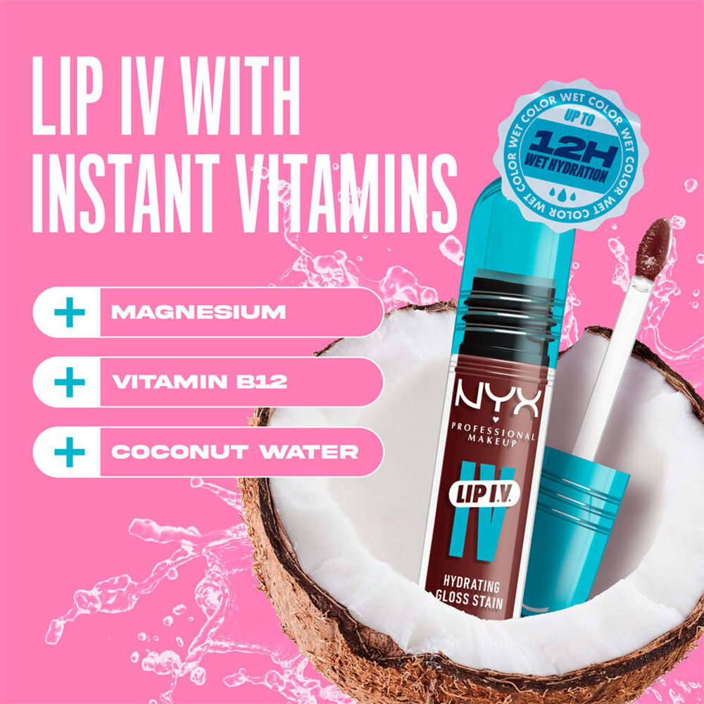 NYX Professional Makeup Lip I.V. Hydrating Gloss Stain - Mocha Me Wet 05 (5ml)