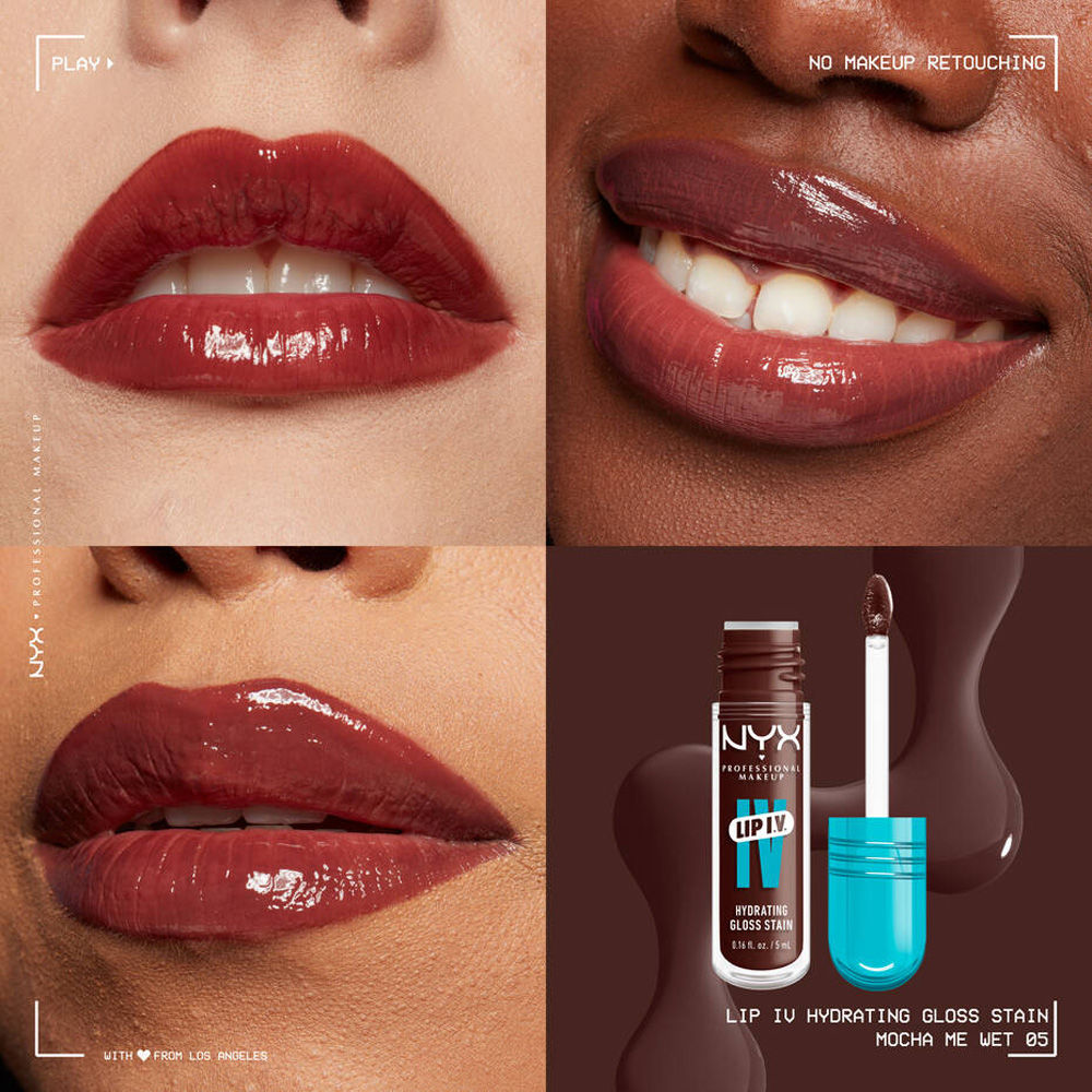 NYX Professional Makeup Lip I.V. Hydrating Gloss Stain - Mocha Me Wet 05 (5ml)