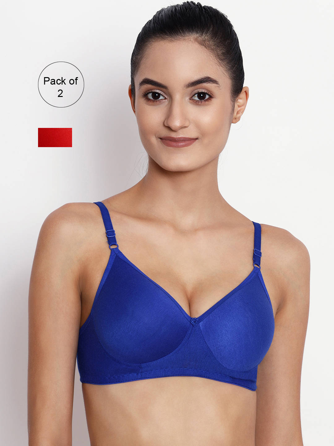 Abelino Pack Of 2 Non-wired Lightly Padded T-shirt Bras. - Multi-Color (28B) · 28B