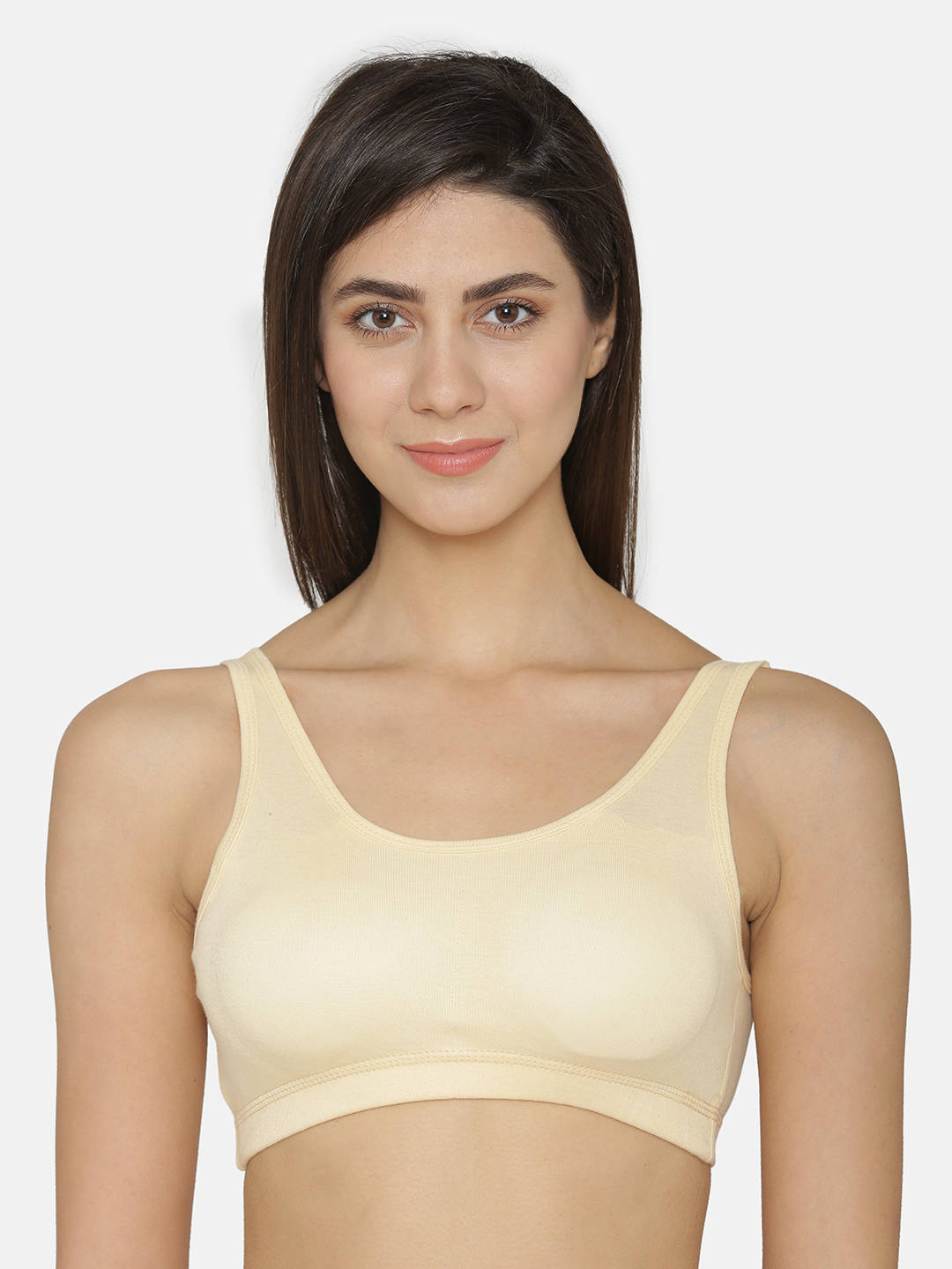 Abelino Nude Color Lightly Padded Non Wired Full Coverage Sports Bra - Nude (32B) · 32B