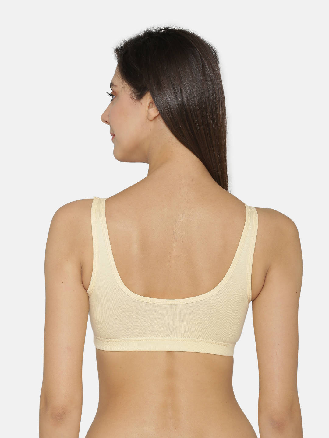 Abelino Nude Color Lightly Padded Non Wired Full Coverage Sports Bra - Nude (32B) · 32B