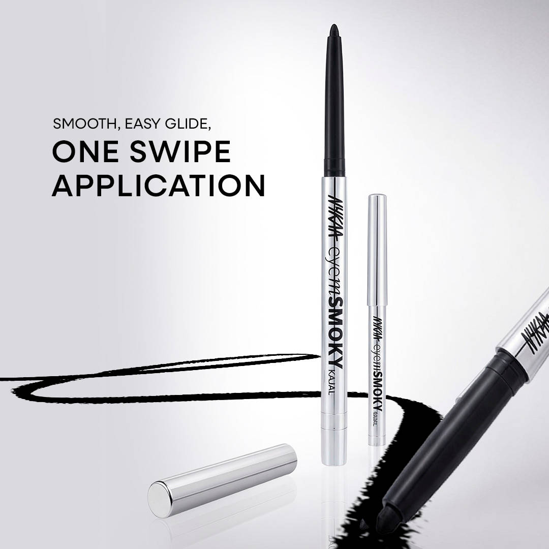 Nykaa Cosmetics Eyem Smokey Intense Gel Kajal With Free Sharpener & Smudger- Black