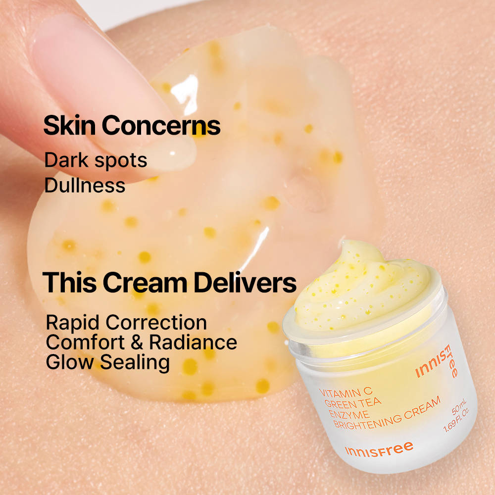 Innisfree Vitamin C Green Tea Brightening Cream - Evens Skin Tone