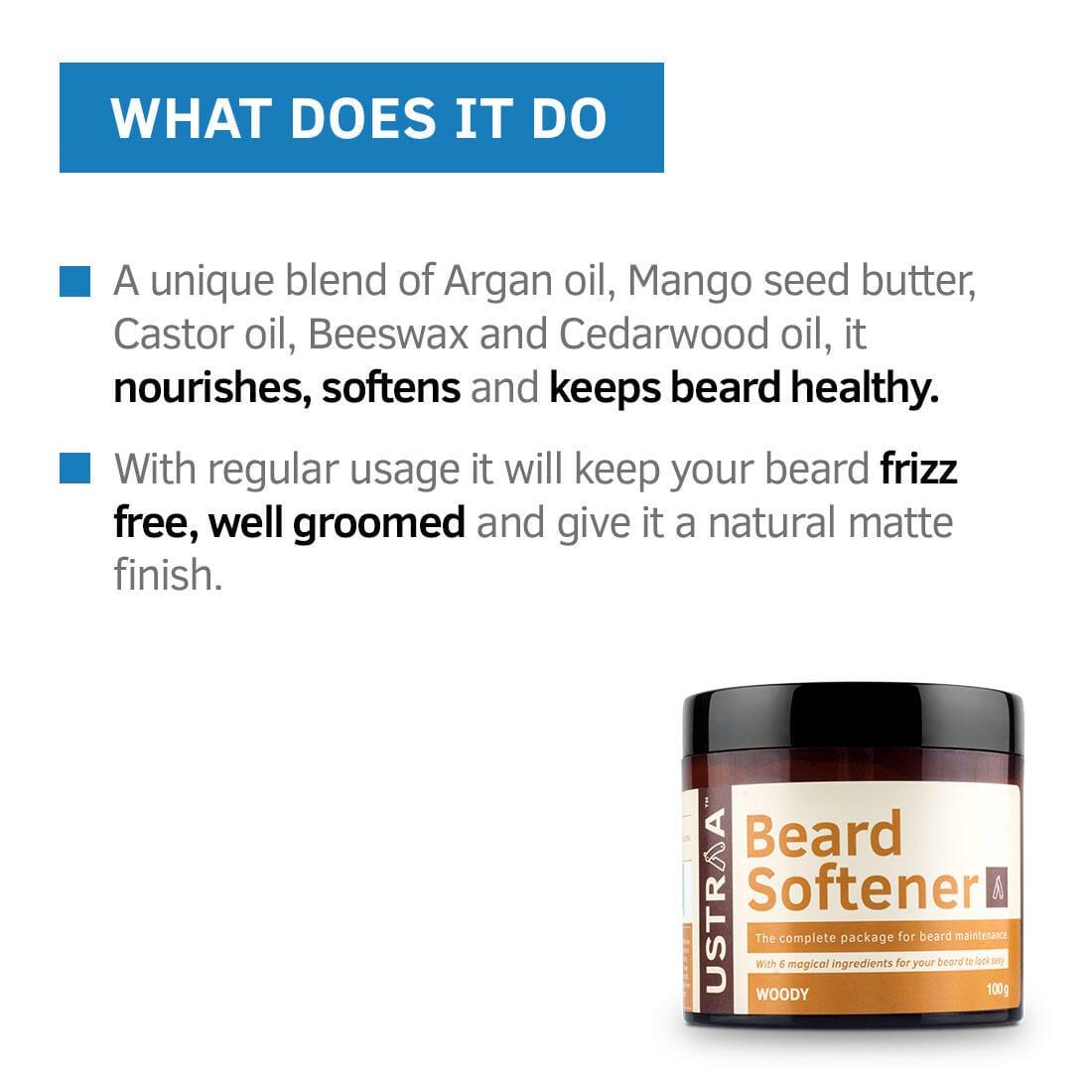 Ustraa Beard Softener Woody - (100g)