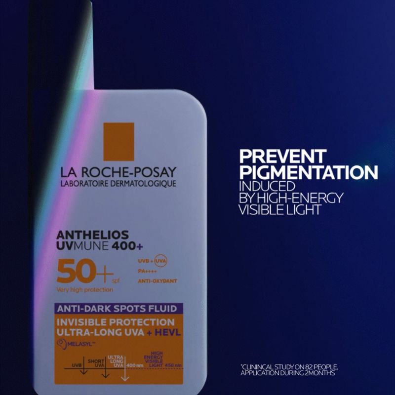 La Roche-Posay Anthelios UVMUNE400 Anti-Dark Spot Fluid SPF50+ Sunscreen with Melasyl for pigmented skin (50ml)