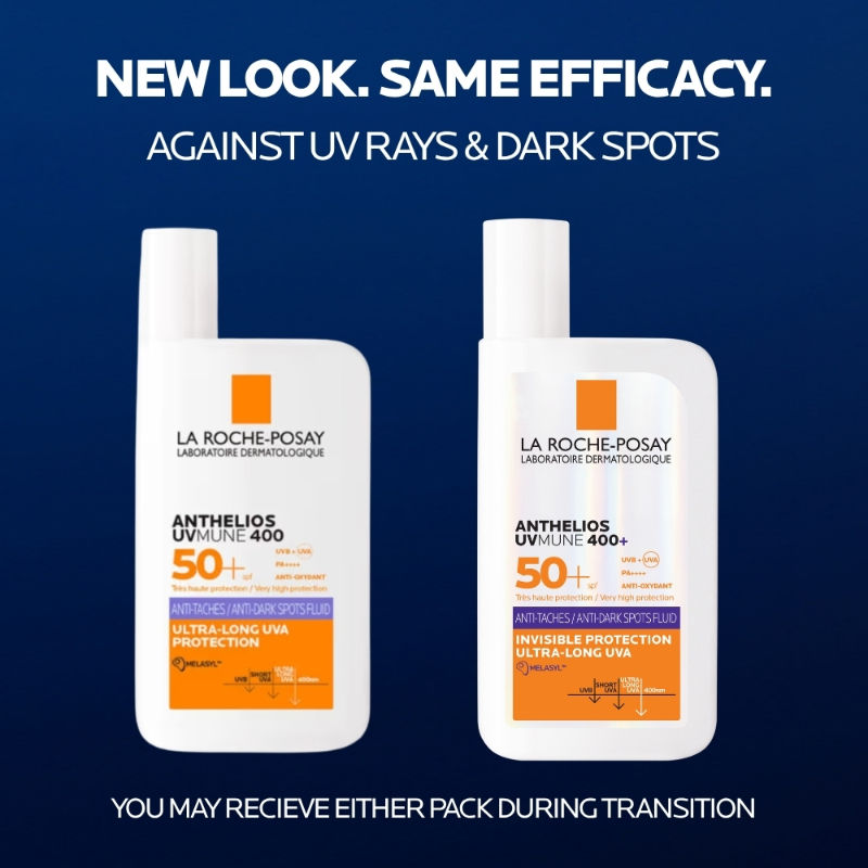 La Roche-Posay Anthelios UVMUNE400 Anti-Dark Spot Fluid SPF50+ Sunscreen with Melasyl for pigmented skin (50ml)