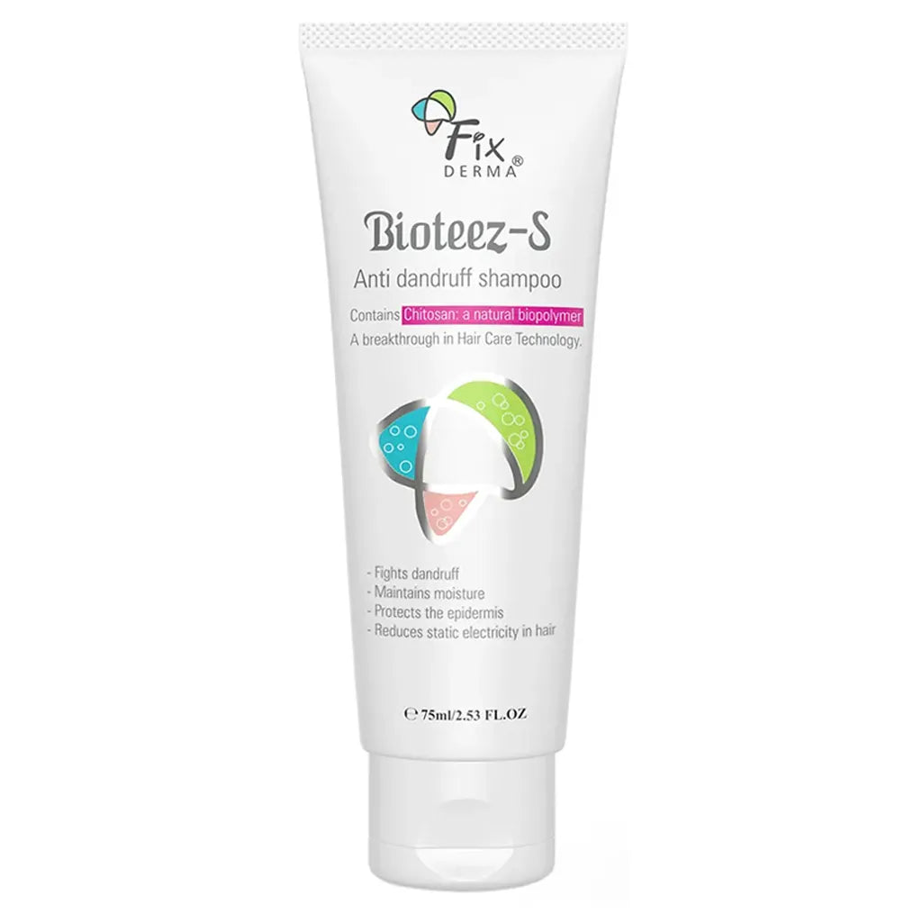 Fix Derma -1% Salicylic Acid, 2% Zinc Pyrithione, 2% Chitosan, Bioteez-S -Anti Dandruff Shampoo (75mL)