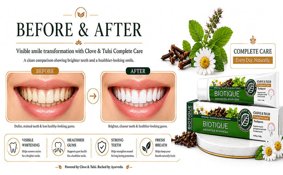 Biotique Complete Care Clove & Tulsi Toothpaste 140g image 4