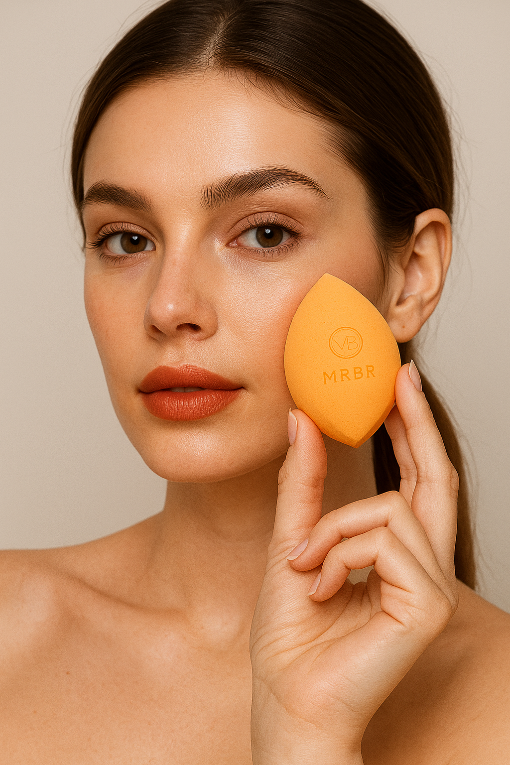 Mani Ram Balwant Rai MRBR SUPER SOFT MAKEUP SPONGE LATEX FREE EVEN COVERAGE ORANGE