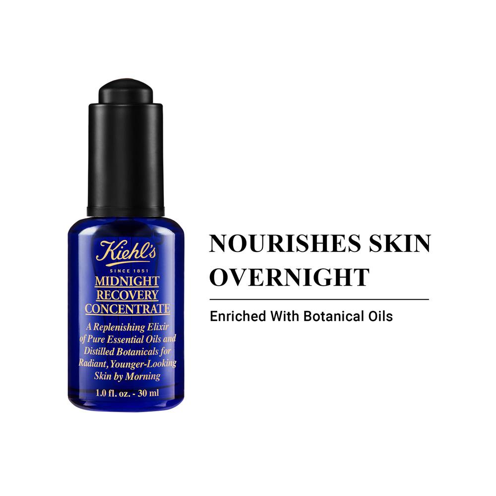 Kiehl's Midnight Recovery Concentrate Serum With Botanical Oil Blend For Radiant Skin (30ml)