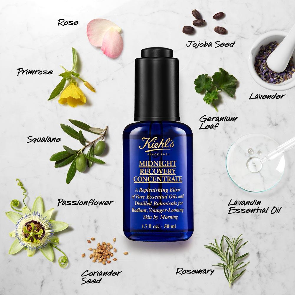 Kiehl's Midnight Recovery Concentrate Serum With Botanical Oil Blend For Radiant Skin (30ml)