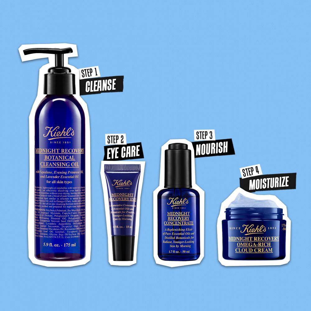 Kiehl's Midnight Recovery Concentrate Serum With Botanical Oil Blend For Radiant Skin (30ml)