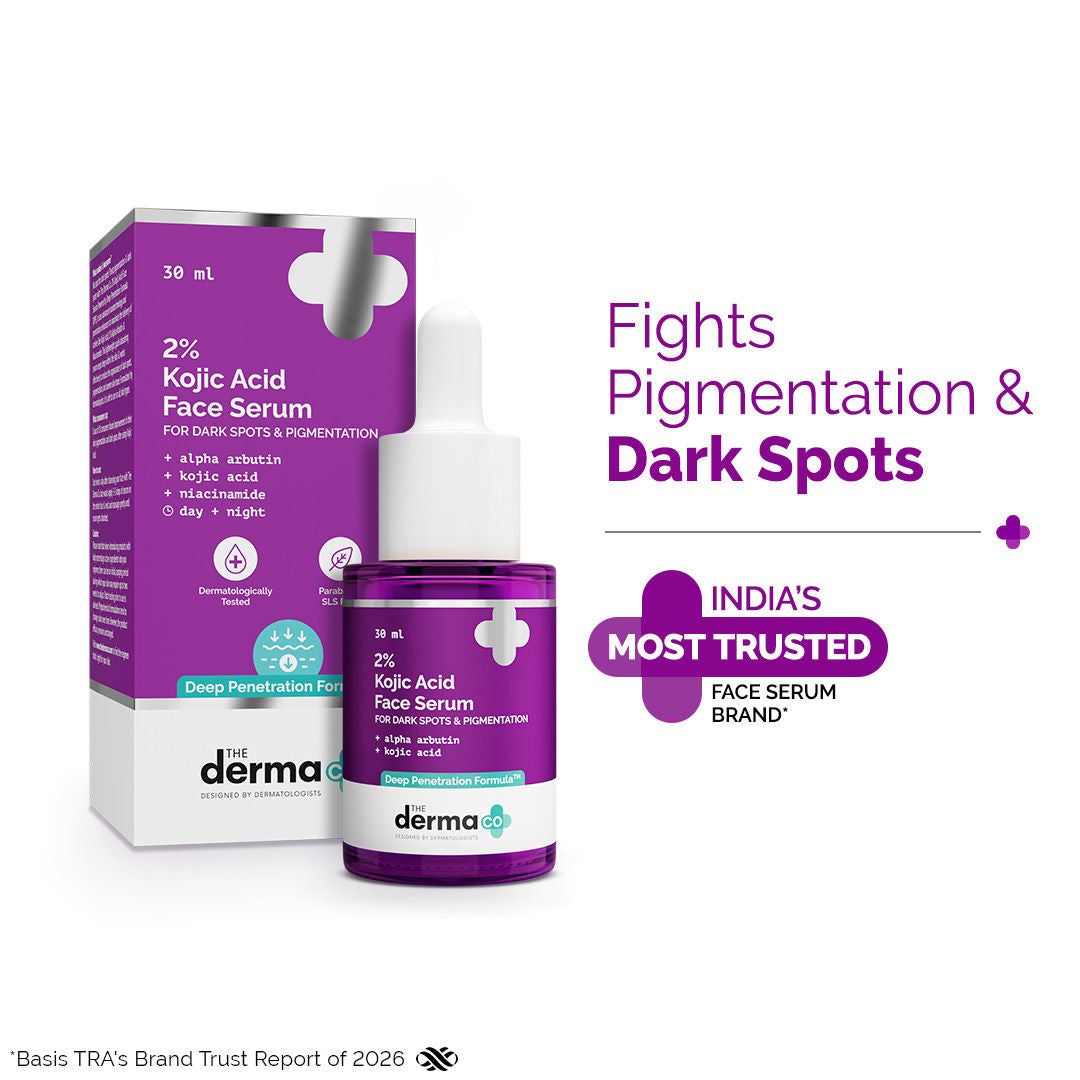 The Derma Co 2% Kojic Acid Face Serum for Dark spots reduction, Pigmentation & Blemishes (30ml)