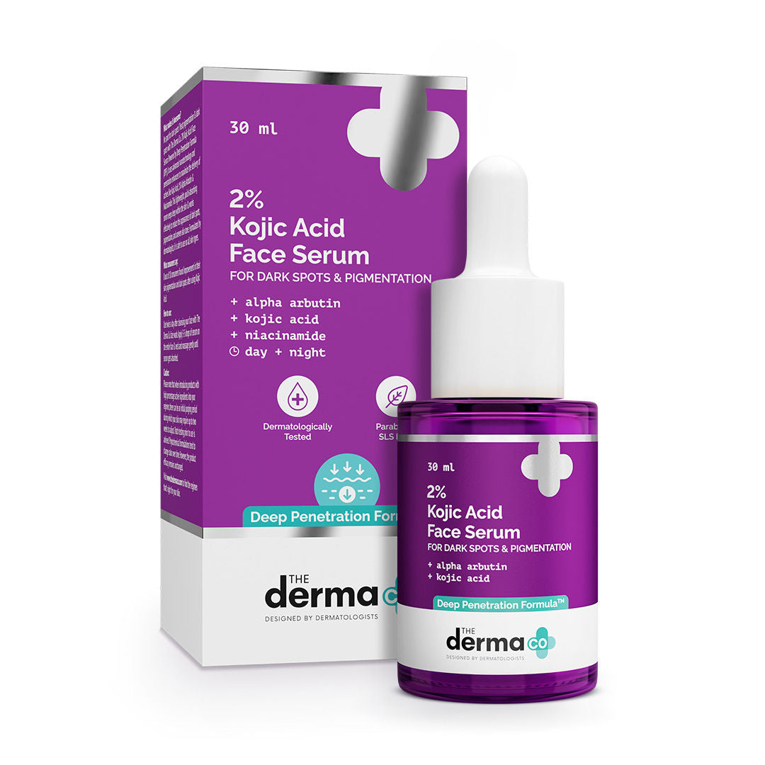 The Derma Co 2% Kojic Acid Face Serum for Dark spots reduction, Pigmentation & Blemishes (30ml)