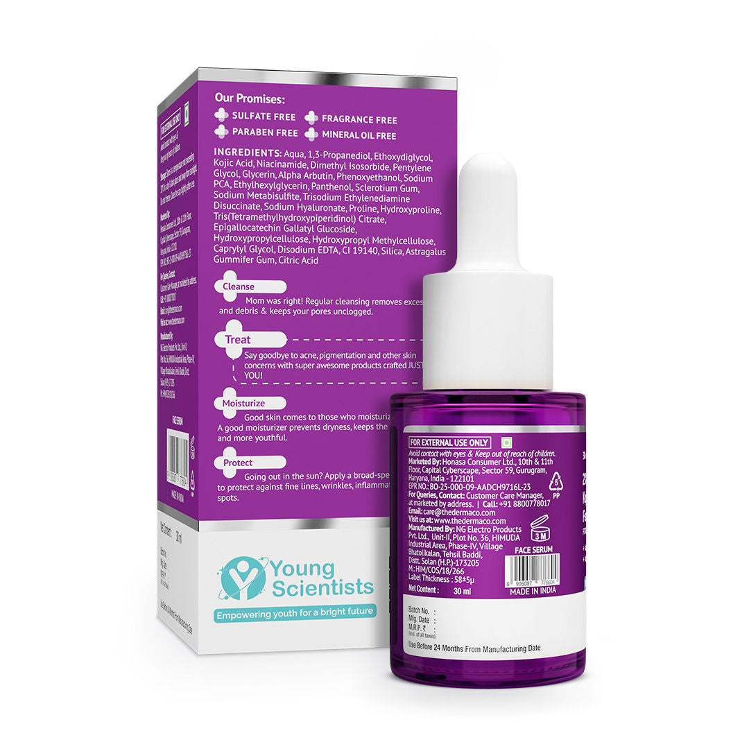 The Derma Co 2% Kojic Acid Face Serum for Dark spots reduction, Pigmentation & Blemishes (30ml)