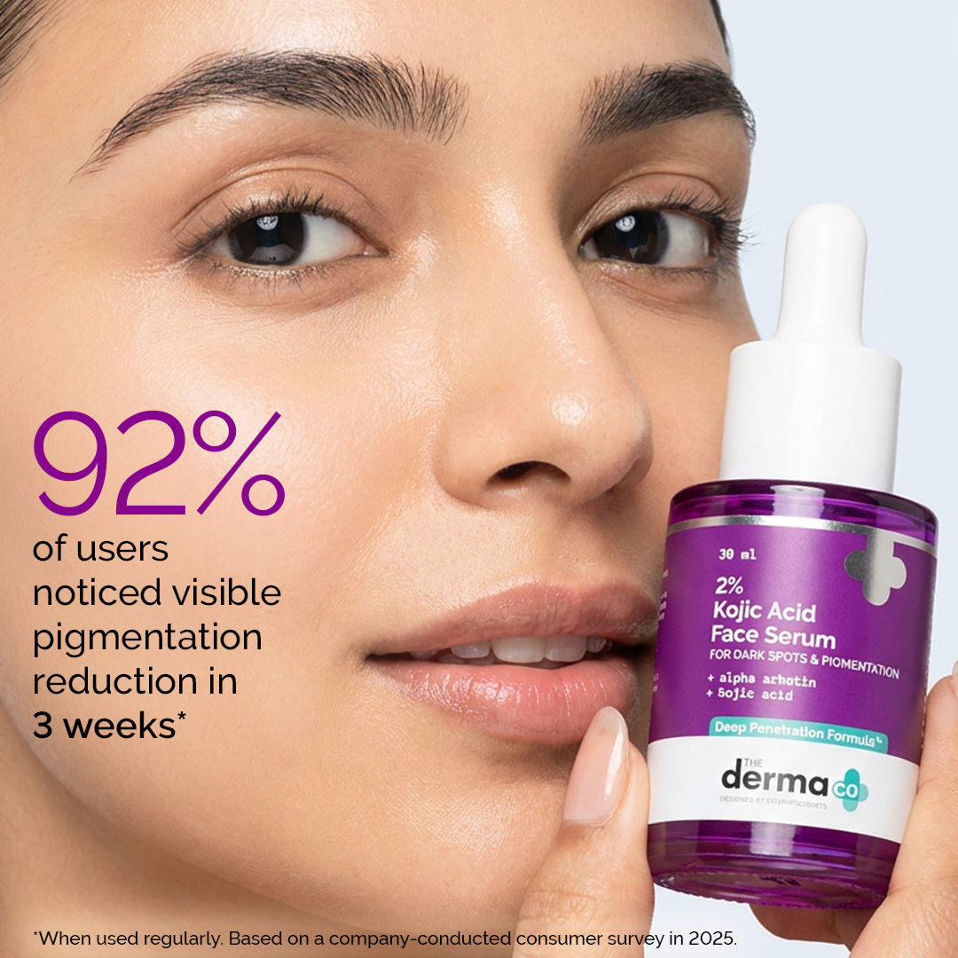The Derma Co 2% Kojic Acid Face Serum for Dark spots reduction, Pigmentation & Blemishes (30ml)