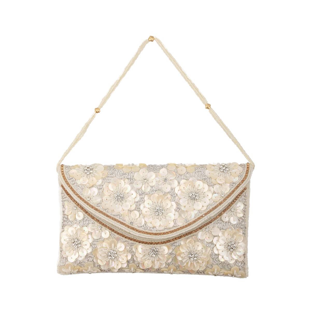 Aatmana Ivory Floral Bloom Premium Clutch